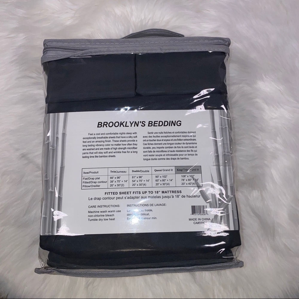 ✨SALE✨King 6pc Charcoal Bedsheets - Picture 5 of 6
